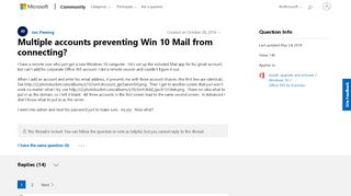 
                            7. Multiple accounts preventing Win 10 Mail from connecting ...