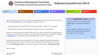 
                            6. Multipurpose Empanelment Form (MEF)