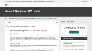 
                            1. Multiselect dropdown list on CRM portals - Microsoft Dynamics CRM ...