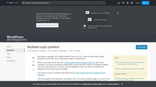 
                            3. Multisite Login problem - WordPress ... - Stack Exchange