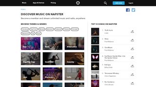 
                            8. Music to fit your mood - Home | Napster