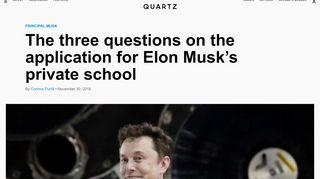 
                            8. MUSK The three questions on the application for Elon Musk's ... - Quartz