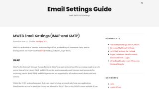 
                            5. MWEB Email Settings (IMAP and SMTP) - Email …