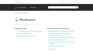 
                            7. My Account – Animoto Help