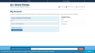 
                            2. My Account - Direct Ferries