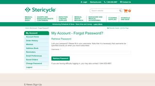 
                            7. My Account - Forgot Password? | Stericycle