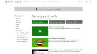 
                            1. My account : Gamertag and profile - Xbox One Support
