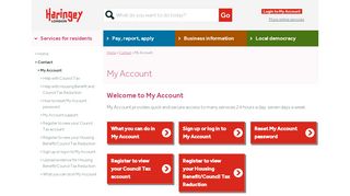 
                            4. My Account | Haringey Council