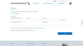 
                            1. My Account - Log in ? AAdvantage account login and password ...