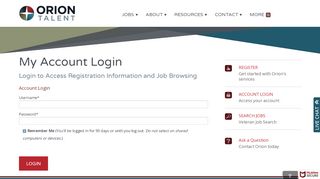
                            3. My Account Login - Orion Talent