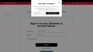 
                            6. My Account - Login | SHISEIDO