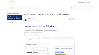 
                            1. My Account - Login, Username, and Password – Excel Health Support