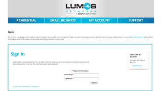 
                            4. My Account | Lumos Networks Residential & Small Business