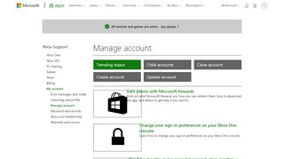 
                            5. My account : Manage account - support.xbox.com