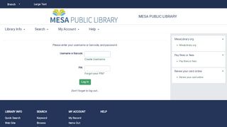 
                            2. My Account - Mesa Public Library