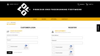 
                            6. My Account - OLLO Parkour and freerunning footwear