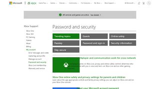 
                            2. My account : Password and security - Xbox Support