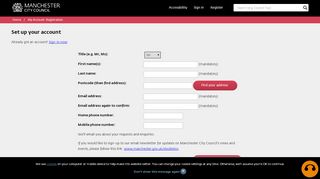 
                            5. My Account: Registration | Manchester City Council