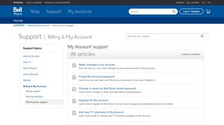 
                            8. 'My Account' support - Support - Bell Aliant