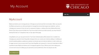 
                            5. My Account | The University of Chicago