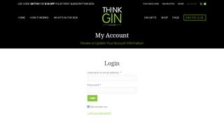 
                            11. My Account | Think Gin Club, Craft Gin Subscription