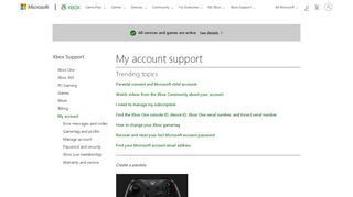 
                            2. My account : Top Issues - Xbox 360 Support