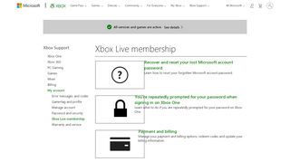 
                            8. My account : Xbox Live membership