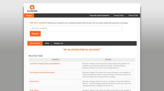 
                            1. MY ALLEGION PORTAL ACCOUNT