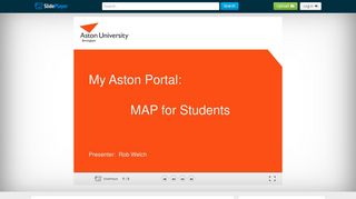 
                            10. My Aston Portal: MAP for Students - ppt download - SlidePlayer