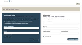 
                            1. My candidate area (Log in/Create) - AKKA