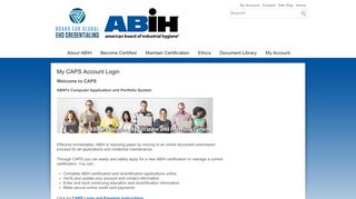 
                            5. My CAPS Account Login | American Board of Industrial Hygiene