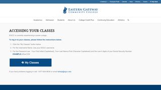 
                            4. My Classes - Eastern Gateway Community College