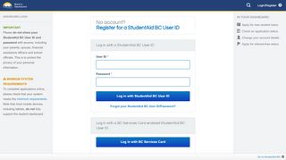 
                            8. My Dashboard | StudentAidBC
