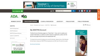 
                            2. My DENTPIN Account - American Dental Association