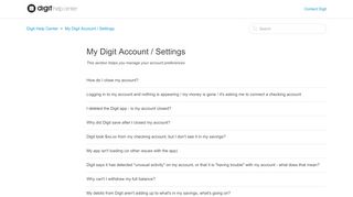 
                            4. My Digit Account / Settings – Digit Help Center