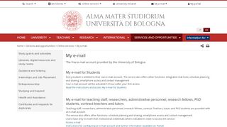 
                            4. My e-mail — University of Bologna - Unibo