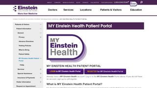 
                            9. MY Einstein Health Patient Portal - Einstein Health