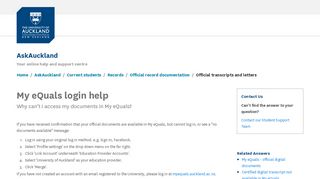 
                            6. My eQuals login help - AskAuckland