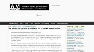 
                            3. My experiences with KS8 Made for iPHONE hearing aids | AppleVis