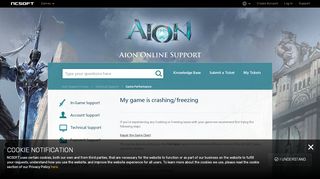 
                            2. My game is crashing/freezing – Aion Support