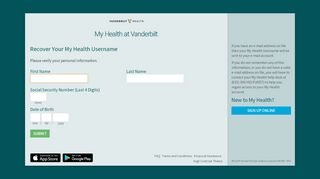 
                            7. My Health - Login Recovery Page