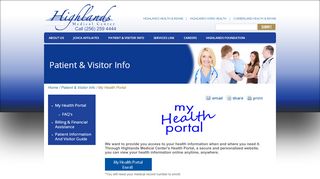
                            4. My Health Portal | Patient Info | Highlands Medical Center