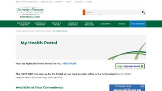 
                            9. My Health Portal - Porter Medical Center