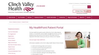 
                            8. My HealthPoint Patient Portal - Clinch Valley Medical Center in Las ...