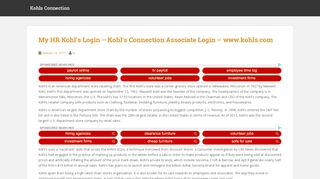 
                            3. My HR Kohl’s Login – Kohl’s Connection Associate Login ...