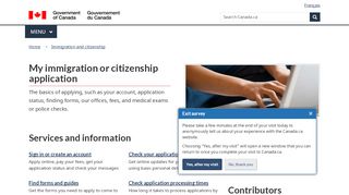 
                            2. My immigration or citizenship application - Canada.ca