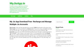 
                            6. My Jio App Download Free- Recharge and Manage …