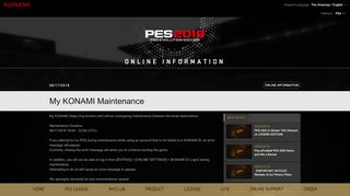 
                            8. My KONAMI Maintenance | PES - PRO EVOLUTION SOCCER 2019 ...