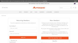 
                            1. My Macpac Account Login | Macpac