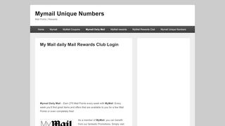 
                            3. My Mail daily Mail Rewards Club Login – Mymail Unique Numbers